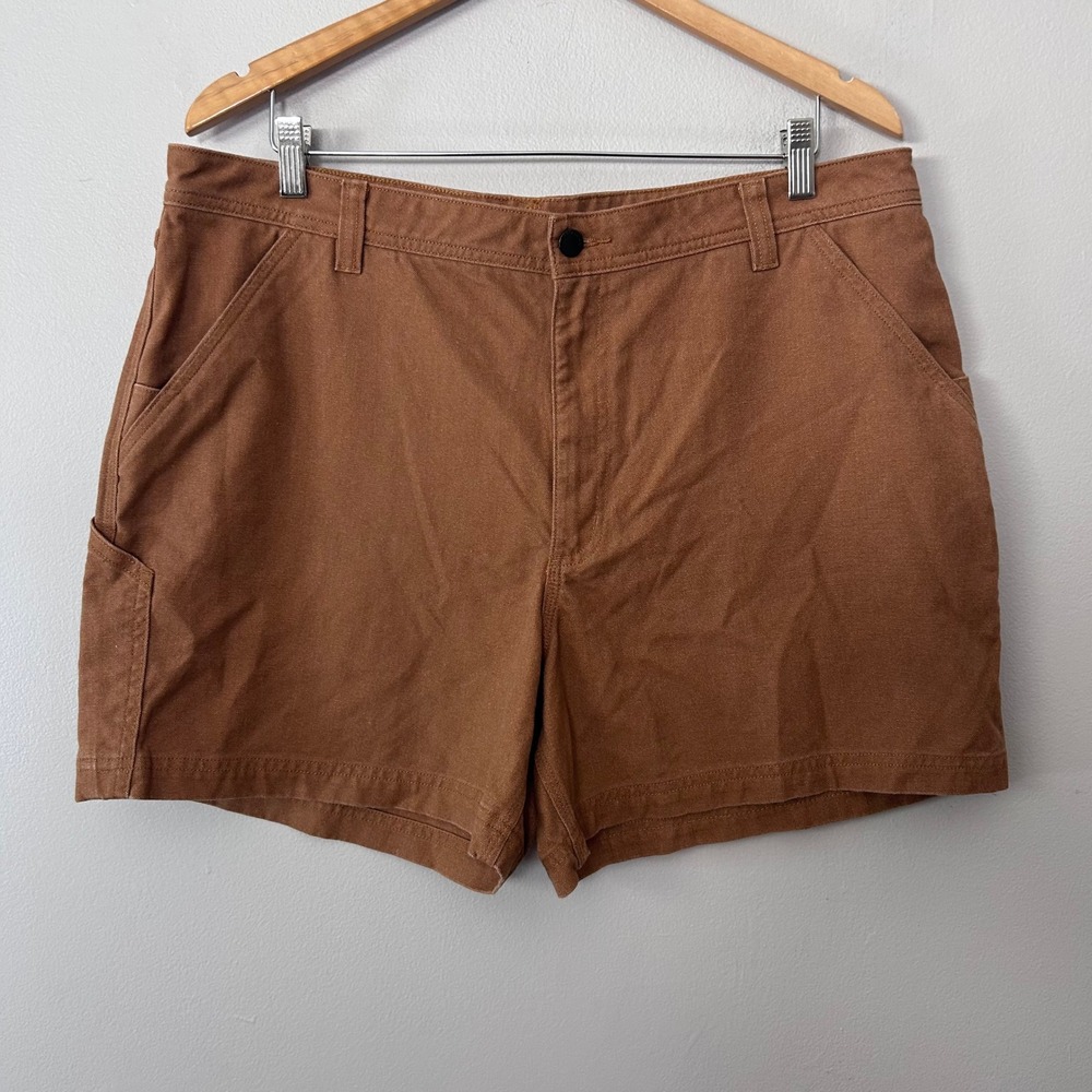 Patagonia Carpenter Shorts Womens 18 Brown Hemp Canvas Utility Workwear Outdoor